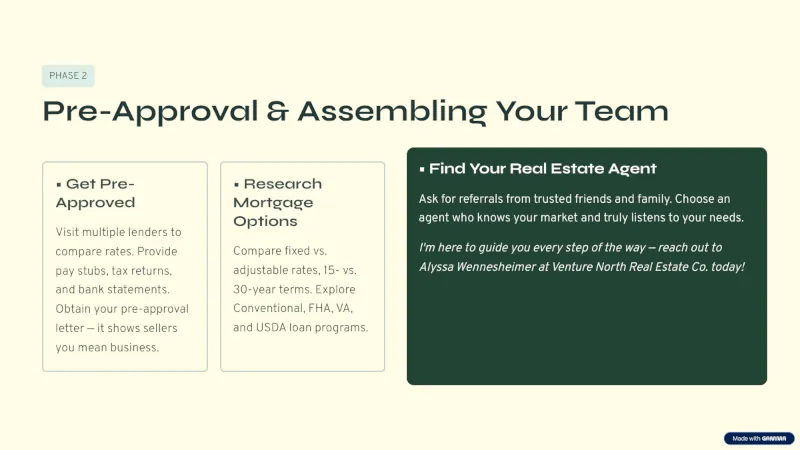 Pre-Approval and Assembling Your Team